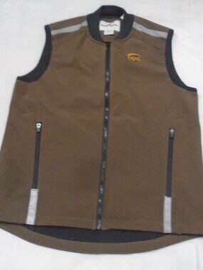 UPS United Parcel Service Brown Employee Uniform Vest Full Zip Size Medium Adult